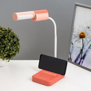 Настольная лампа «Лансер» LED 3.5 Вт USB АКБ красно-розовый 11x15x45 см RISALUX