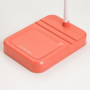 Настольная лампа «Лансер» LED 3.5 Вт USB АКБ красно-розовый 11x15x45 см RISALUX
