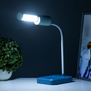 Настольная лампа «Лансер» LED 3.5 Вт USB АКБ сине-лазурный 11x15x45 см RISALUX
