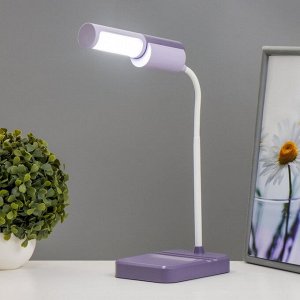 Настольная лампа «Лансер» LED 3.5 Вт USB АКБ фиолетовый 11x15x45 см RISALUX
