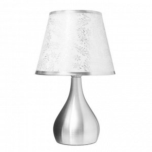 Настольная лампа "Изабелла" Е27 40Вт серебро 25х25х38 см RISALUX
