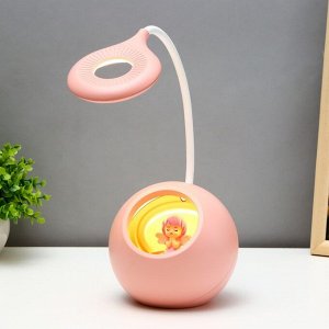 Настольная лампа с ночником "Принцесса" LED 3000К-6000К 5Вт USB АКБ розовый 14х14х44см