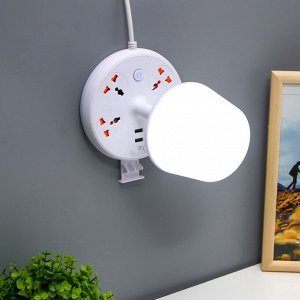 Настольная лампа «Эра» LED 5 Вт 3000К-6000К 4 розетки 2хUSB2.0 МИКС 15?15?22 см RISALUX