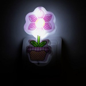 Ночник "Цветок" LED МИКС (220V) 2x6x11 см RISALUX