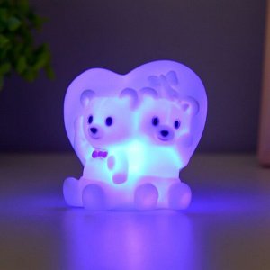Фигурка светящаяся RISALUX «Мимиишки», LED-ночник, 1 Вт, белый, 7x6x7 см