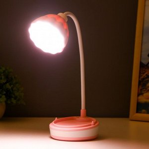 Настольная лампа "Лайни" LED 2Вт USB АКБ розовый 10,5x10,5x37 см RISALUX