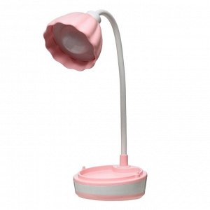Настольная лампа "Лайни" LED 2Вт USB АКБ розовый 10,5x10,5x37 см RISALUX