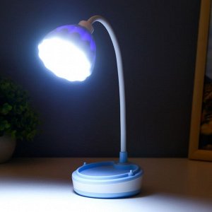 Настольная лампа «Лайни» LED 2 Вт USB АКБ синий 10.5x10.5x37 см RISALUX
