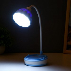 Настольная лампа "Лайни" LED 2Вт USB АКБ синий 10,5x10,5x37 см