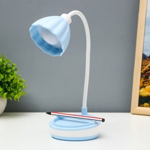 Настольная лампа «Лайни» LED 2 Вт USB АКБ синий 10.5x10.5x37 см RISALUX