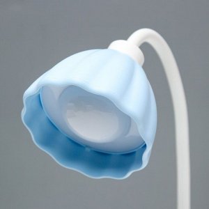 Настольная лампа «Лайни» LED 2 Вт USB АКБ синий 10.5x10.5x37 см RISALUX