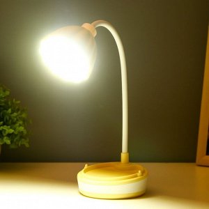 Настольная лампа "Лайни" LED 2Вт USB АКБ жёлтый 10,5x10,5x37 см