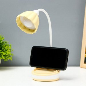 Настольная лампа «Лайни» LED 2 Вт USB АКБ жёлтый 10.5x10.5x37 см RISALUX