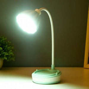 Настольная лампа "Лайни" LED 2Вт USB АКБ зёлёный 10,5x10,5x37 см RISALUX
