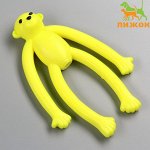 Игрушка для собак &quot;Обезьяна&quot; с пищалкой, 19,5 см, силикон, жёлтая