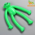 Игрушка для собак &quot;Обезьяна&quot; с пищалкой, 19,5 см, силикон, зелёная