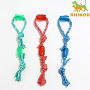 Игрушка канатная с жевательными элементами "Зубочистка", 45 см, микс цветов