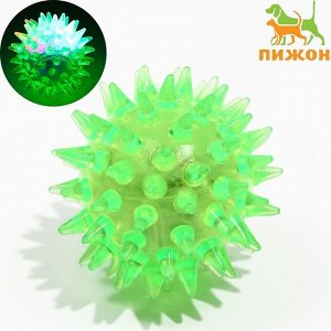 Мяч светящийся мини для кошек, TPR, 3,5 см, зелёный 7442153