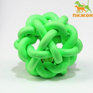 Игрушка резиновая "Молекула" с бубенчиком, 4 см, зелёная   7673129