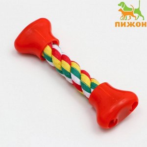 Игрушка канатная "Часы" малая, 60 г, до 16 см, белая/красная/зелёная/жёлтая