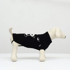 Свитер "Мишка",XS (ДС 17, ОШ 17, ОГ 23-37 см), чёрный