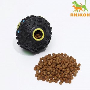 Квакающий мяч для собак, жёсткий, 7,5 см, чёрный