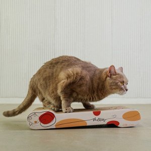 Когтеточка из картона с кошачьей мятой Meow, 45 ? 18 см