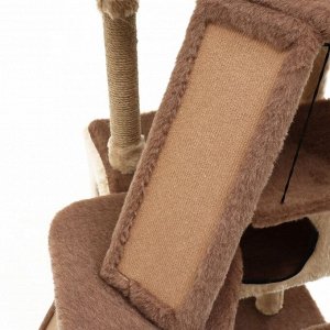 Комплекс для кошек с когтеточкой, разборный, 8ми уровневый, 77 х 90 х 163 см, бежевый