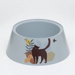 Миска &quot;Cats&quot; 700 мл, серый