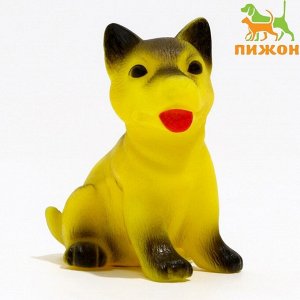 Игрушка пищащая "Маленький друг" для собак, овчарка, 9 см, жёлтая