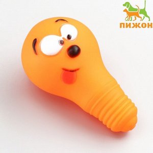 Игрушка пищащая "Лампочка" для собак, 10,5 x 6 см, оранжевая