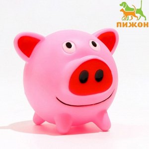 Игрушка пищащая "Свинюшка" для собак, 11,4 х 10 х 10 см, розовая