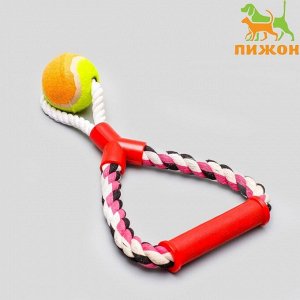 Игрушка тренировочная канатная "Качель с мячом", до 160 г, до 27 см, микс цветов 769129