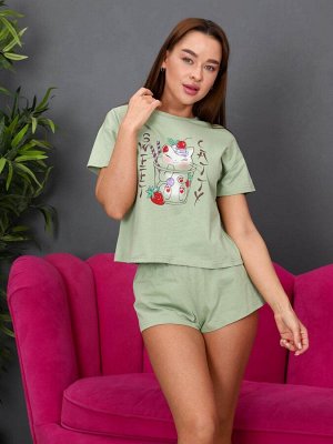 Пижама женская, зеленый