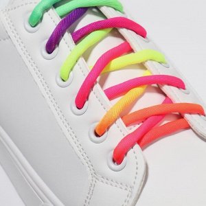 Шнурки для обуви, пара, круглые, 5 мм, 110 см, цвет «радужный»