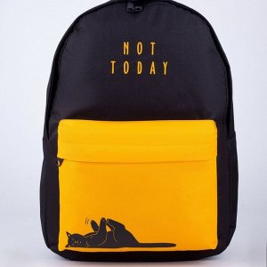 Рюкзак молодёжный, отдел на молнии, наружный карман, цвет чёрный/оранжевый