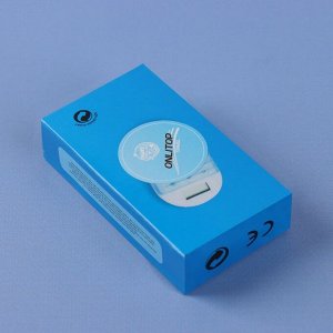 Таблетница с таймером и батарейкой, 2 секции, цвет белый/голубой
