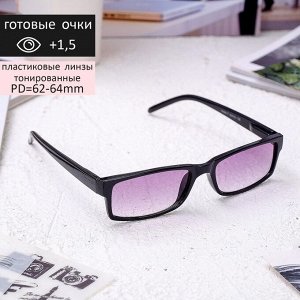 СИМА-ЛЕНД Готовые очки Восток 6617 тонированные, цвет чёрный, отгибающаяся дужка, +1,5
