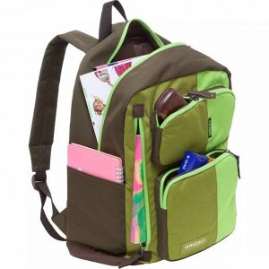 Городской рюкзак Grizzly RU-619-1 салатовый-зеленый-хаки