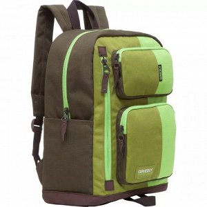 Городской рюкзак Grizzly RU-619-1 салатовый-зеленый-хаки