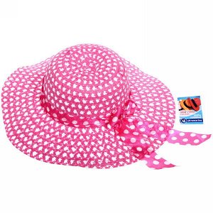 Шляпа женская с широкими полями "Summer", цвет розовый, р58, ширина полей 10см