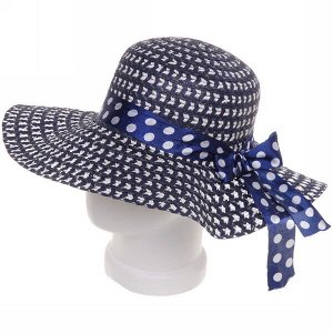 Шляпа женская с широкими полями "Summer", цвет синий, р58, ширина полей 10см
