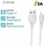 USB кабель Celebrat Safety Fast Charging Type-C 3A
