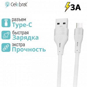 USB кабель Celebrat Safety Fast Charging Type-C 3A
