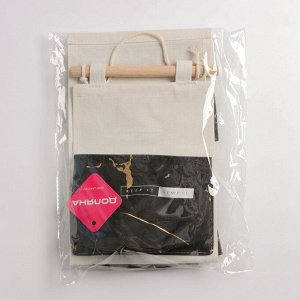 Органайзер подвесной с карманами Доляна «Мрамор», 3 отделения, 20x58 см, цвет чёрный