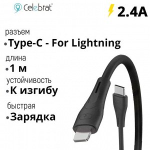 USB кабель Celebrat Fast Charging Type-C - For Lightning 2.4A