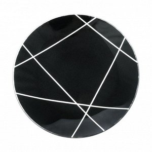 Тарелка стекло d-20 см  Контур черная 85-200-002