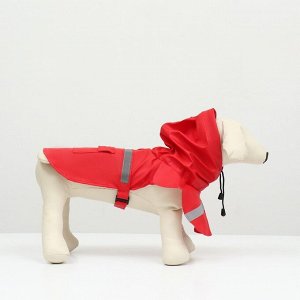 Дождевик для собак, размер S (ДС 20-25, ОГ 25-30, ОШ 17-21 см), красный