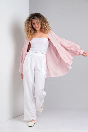 Блуза / DOGGI 0159 фламингово-белая полоска