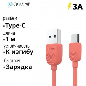USB кабель Celebrat Secure Fast Data Cable Type-C 3A